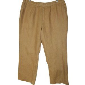 Jessica London Linen Dress Pants Size 14/16/18 (see desc) Camel Brown Avenue